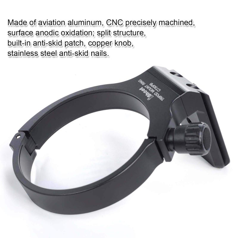 iShoot Tripod Mount Ring for Canon EF 28-300mm f/3.5-5.6L is USM, Lens Collar Support for Canon EF 70-300mm f/4-5.6L is USM CNC, CNC Machined, Aviation Aluminum, Bottom is Camera Quick Release Plate - Image 5